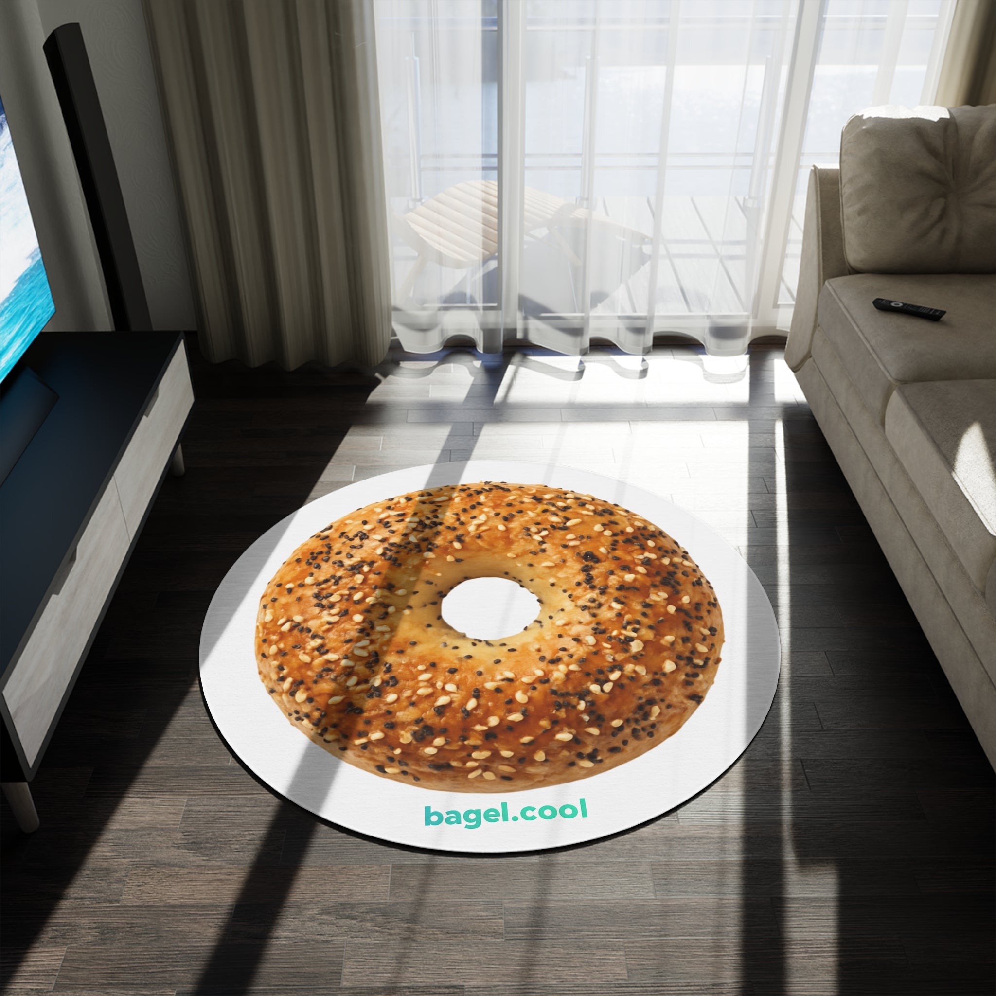 Bagel Icon Round Rug