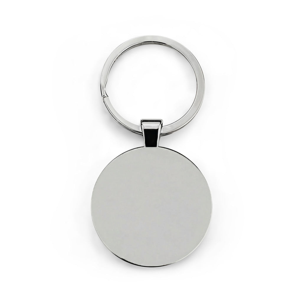 Bagel Icon Round Stainless Steel Keyring