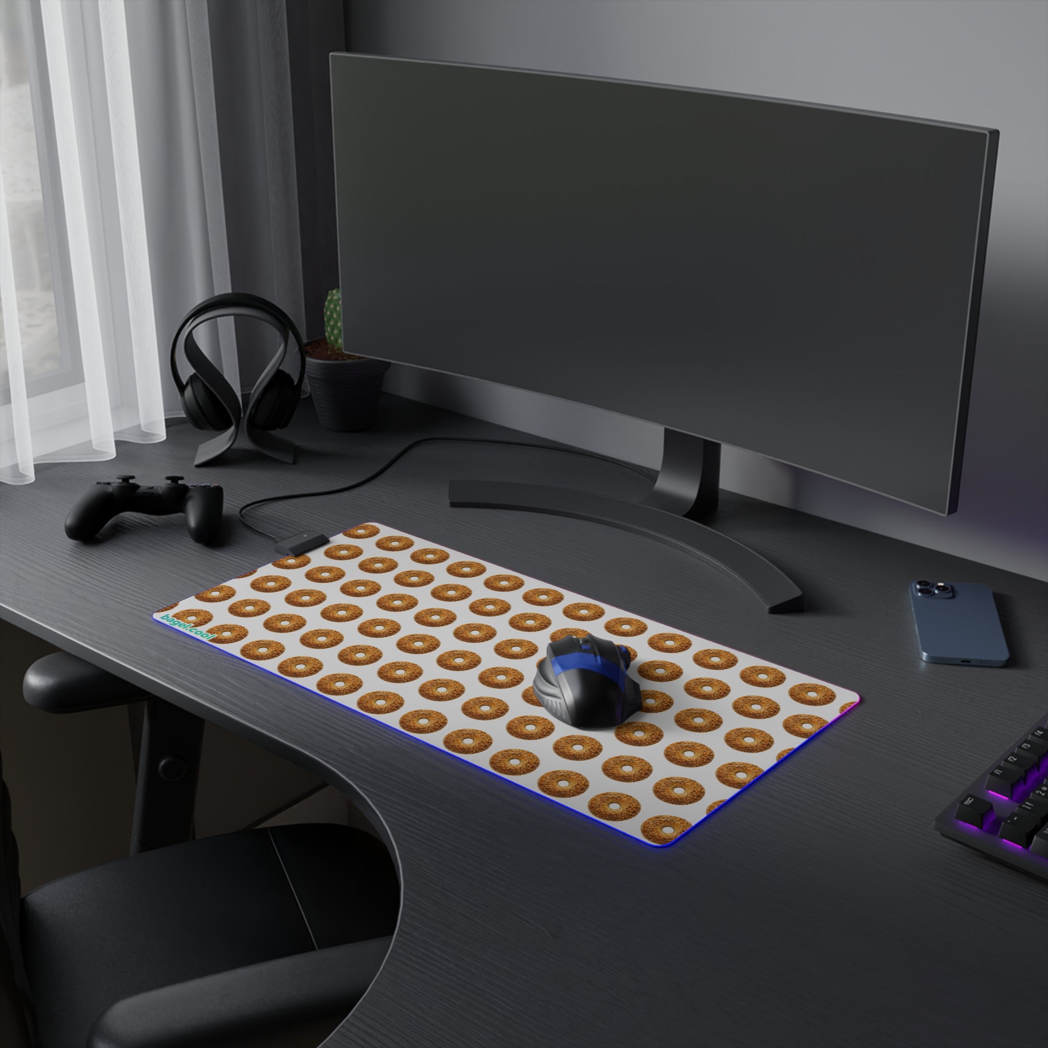 Bagel Pattern LED Gaming Mouse Pad