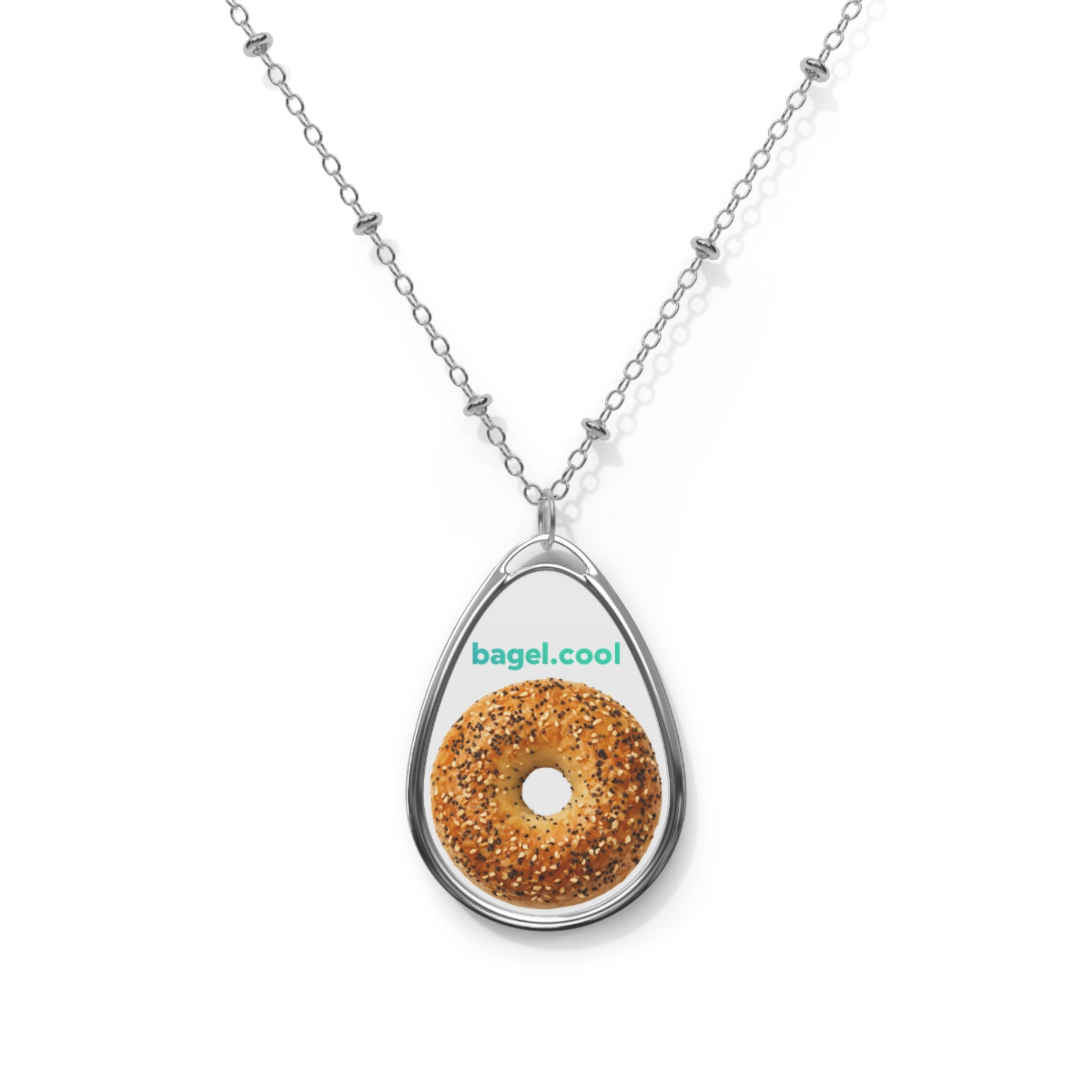 Bagel Icon Oval Necklace