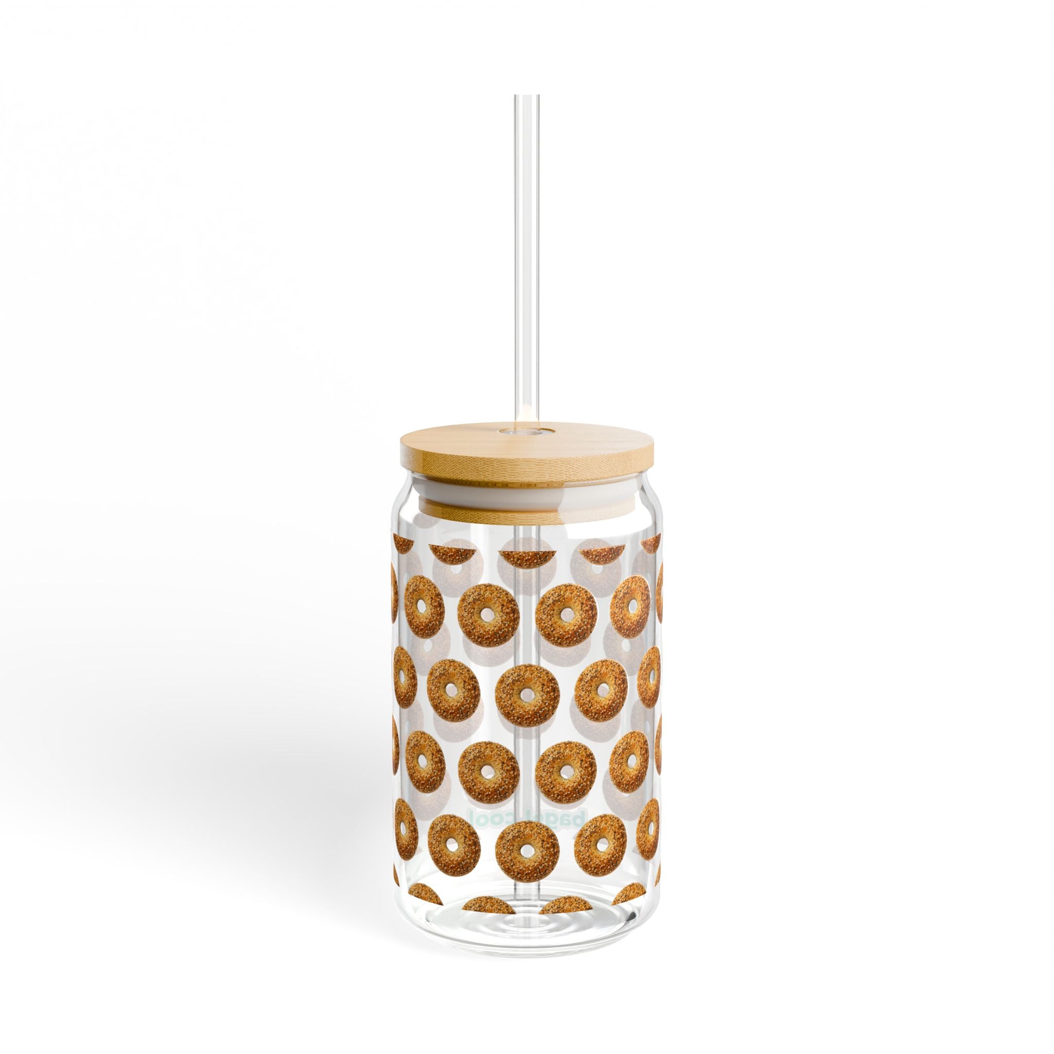 Bagel Pattern Sipper Glass (16oz)