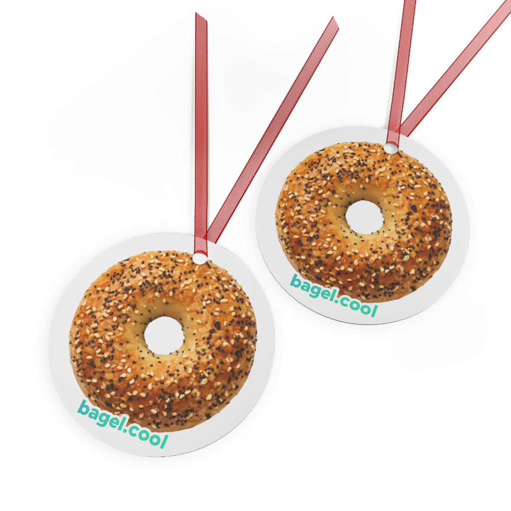 Bagel Icon Metal Ornament