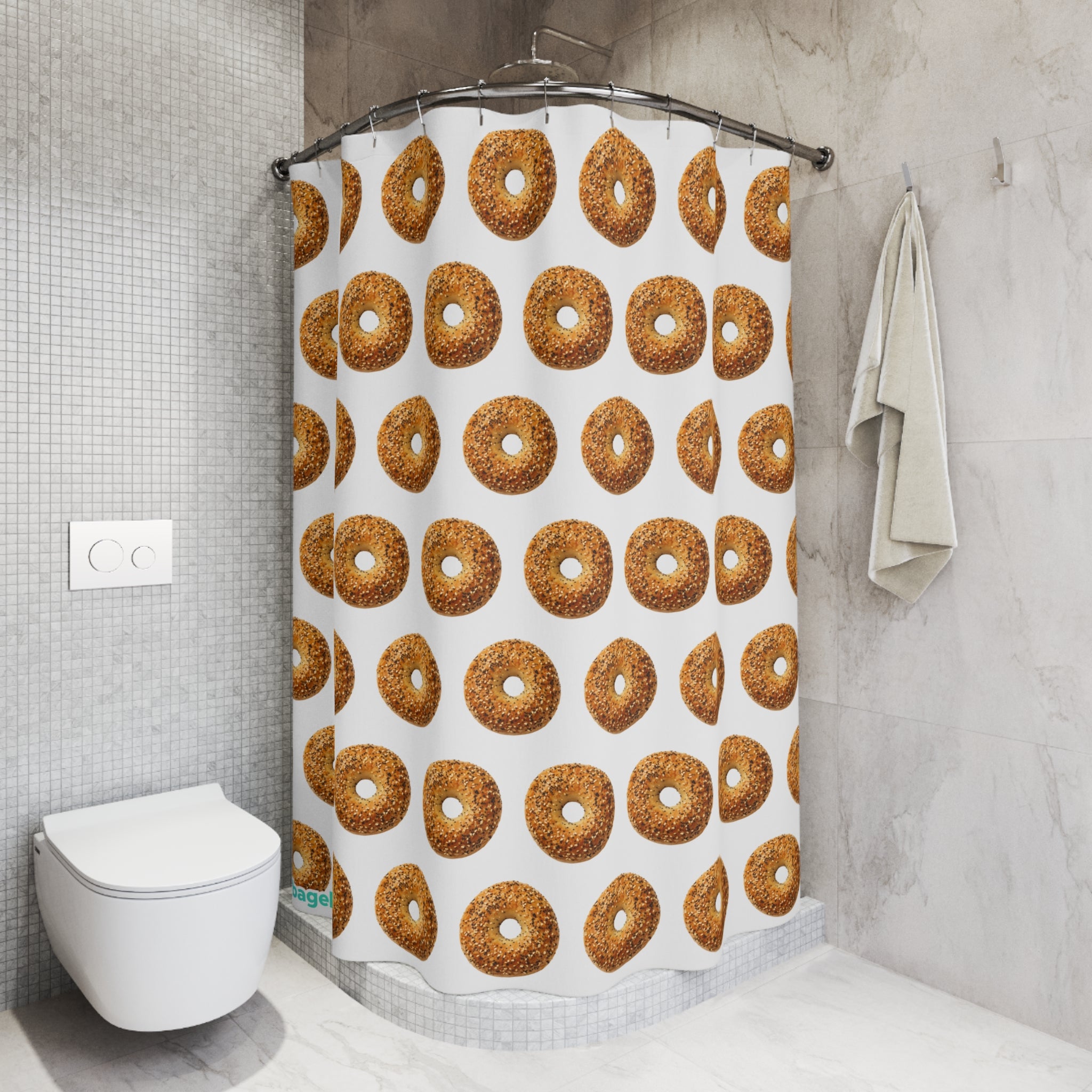 Bagel Pattern Shower Curtain
