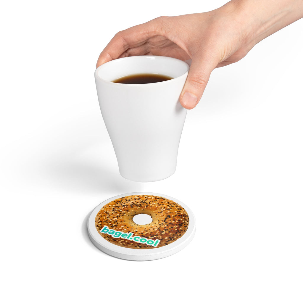 Bagel Icon Ceramic Coaster