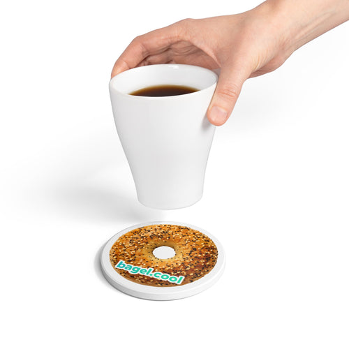 Bagel Icon Ceramic Coaster