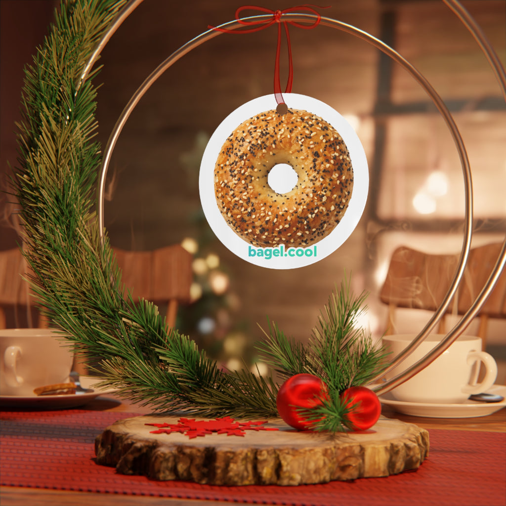 Bagel Icon Metal Ornament